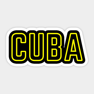 Cuba Yellow Travel Tourist Sticker